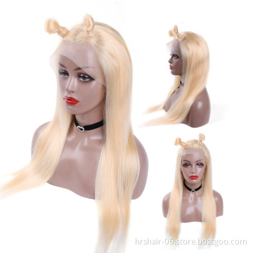 Wholesale 613 middle part lace frontal wig Indian Silk straight 13x4 lace wig  Raw Virgin Cuticle Aligned indian Human Hair wig